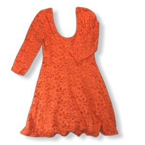 Free People Orange Lace Dress